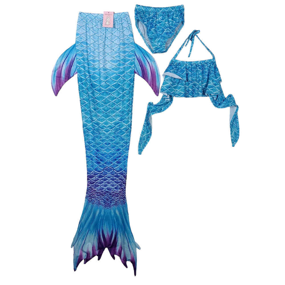Ghnatygren Mermaid Costume Size XS Kids 3 Piece Set Light Blue and Purple